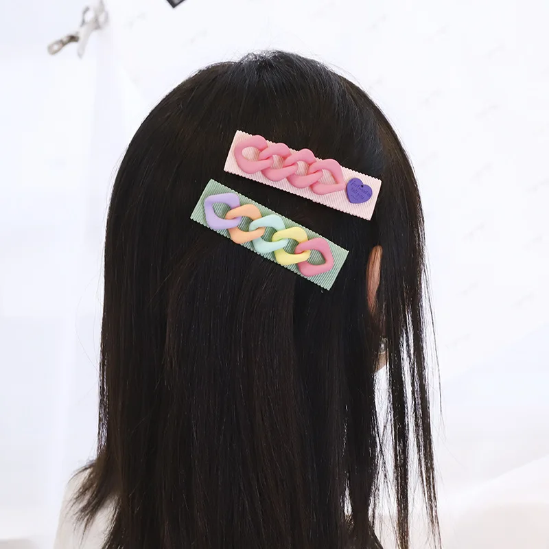 Женская заколка для волос с цепочкой флуоресцентная цветная головная повязка