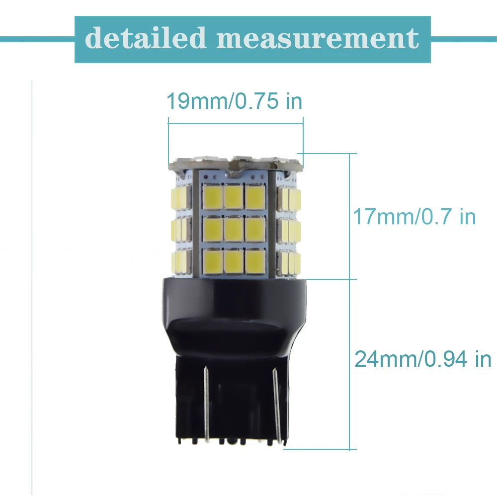 Пара T20 Led W21/5W 7443 7440 DRL обратный одиночный светильник 57SMD автомобильная лампа