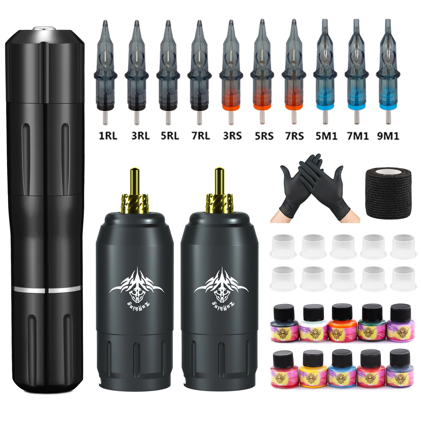 Wireless Tattoo Machine Pen Kit Rotary Tattoo Machine Kit RCA Interface with Power Supply Cartridge Needles Tattoo Set Supplies
Wireless Tattoo Machine Pen Kit Rotary Tattoo Machine Kit RCA Interface with Power Supply Cartridge Needles Tattoo Set Supplies