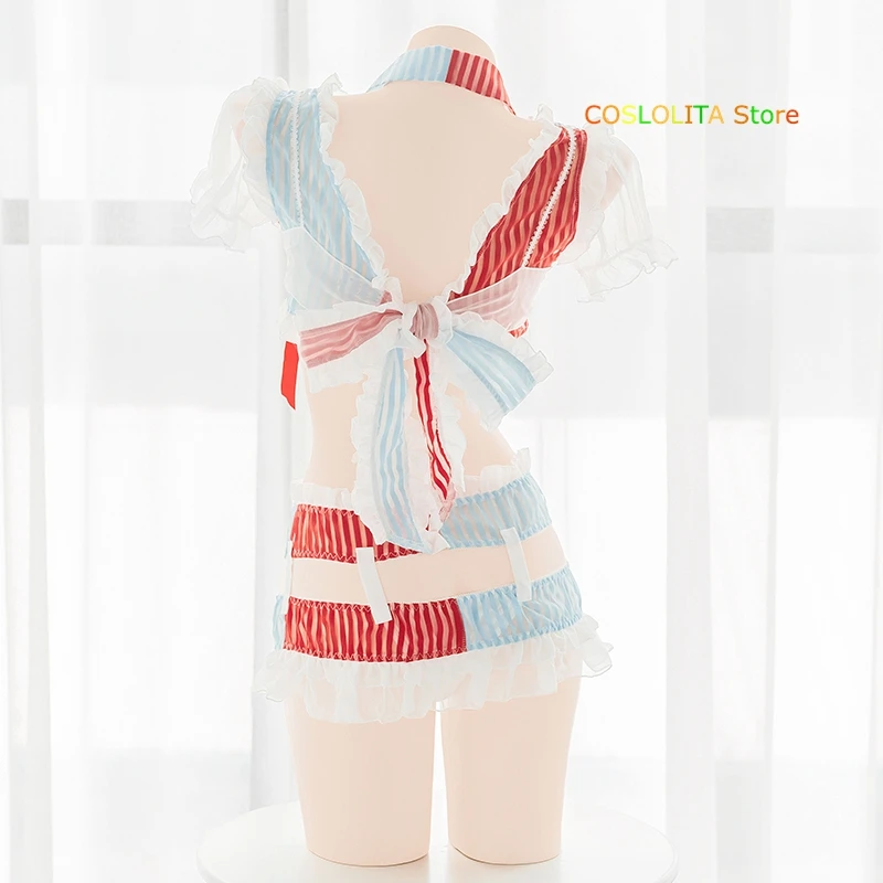 Sexy Red Blue Contrast Color Hollow out Pajamas Homewear Japanese Girls Solid color Kawaii Harajuku Bandage Sleepwear Cosplay
Sexy Red Blue Contrast Color Hollow out Pajamas Homewear Japanese Girls Solid color Kawaii Harajuku Bandage Sleepwear Cosplay