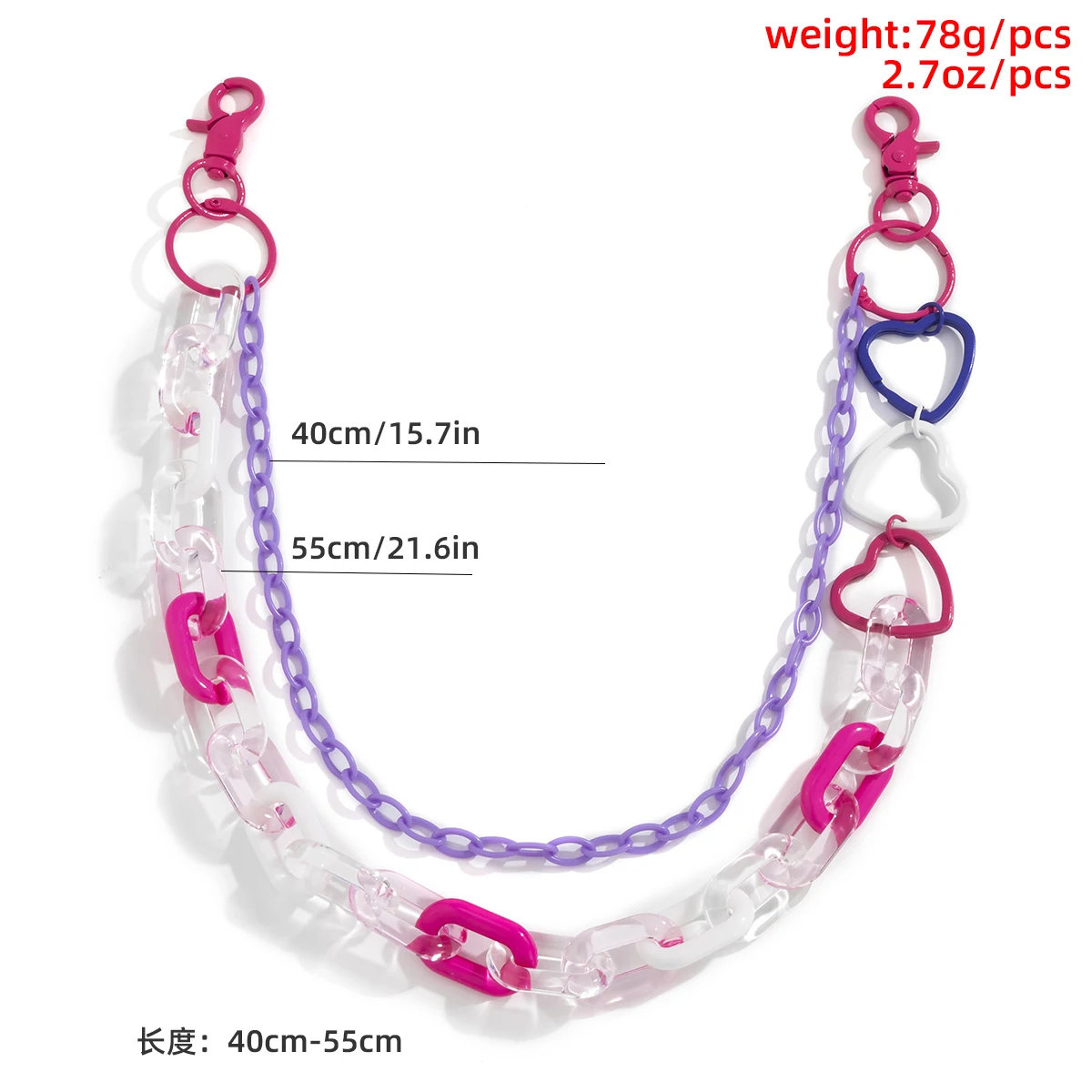 Punk Vintage Colorful Heart Hollow Cross Key Chain Waist Pants Accessories Fashion Cool Layered Rainbow Keychain for Women Girls
Punk Vintage Colorful Heart Hollow Cross Key Chain Waist Pants Accessories Fashion Cool Layered Rainbow Keychain for Women Girls