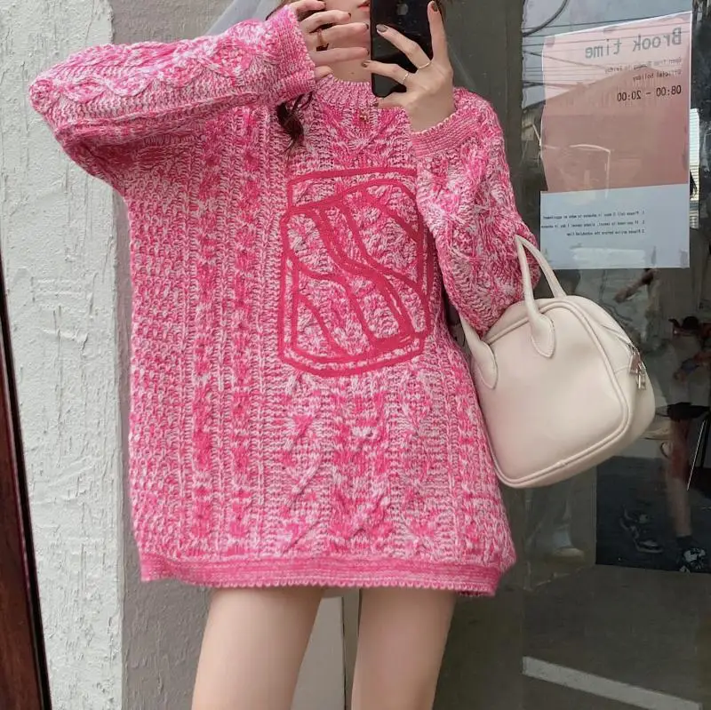 대한민국 Geometr Solid Full Sleeve Sweater Knitting Chic Korean O-Neck Embroidery Sweater All-Match 2022 New Autumn Loose Fashion
대한민국 Geometr Solid Full Sleeve Sweater Knitting Chic Korean O-Neck Embroidery Sweater All-Match 2022 New Autumn Loose Fashion