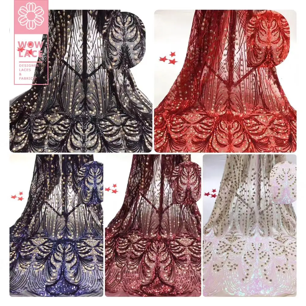 Classical Sequined Tulle Lace Fabric Unique Style Royal Blue Color African Lady Sequins Wedding Dresses Laces Mesh Net Material
Classical Sequined Tulle Lace Fabric Unique Style Royal Blue Color African Lady Sequins Wedding Dresses Laces Mesh Net Material