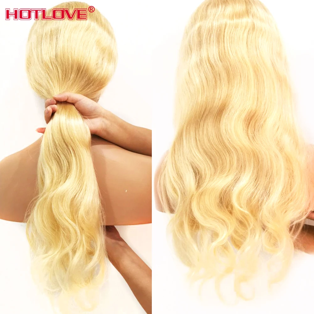 613 Honey Blonde Lace Part Front Human Hair Wigs Malaysian Body Wave 13x1 Transparent Frontal 150% Remy | Шиньоны и парики