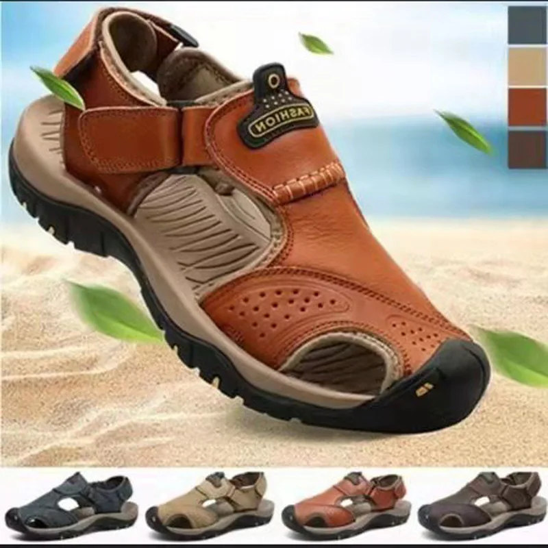 Top layer cowhide men's sandals outdoor men'sleather beach sandals non-slip anti-kick anti-collision rubber sole sandals for men
Top layer cowhide men's sandals outdoor men'sleather beach sandals non-slip anti-kick anti-collision rubber sole sandals for men