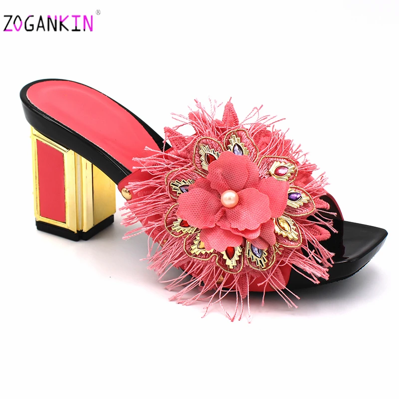 Sweet Style African Women Slipper in Coral Color Slingbacks Nigerian Ladies Shoes with Shinning Crystal for Wedding
Sweet Style African Women Slipper in Coral Color Slingbacks Nigerian Ladies Shoes with Shinning Crystal for Wedding