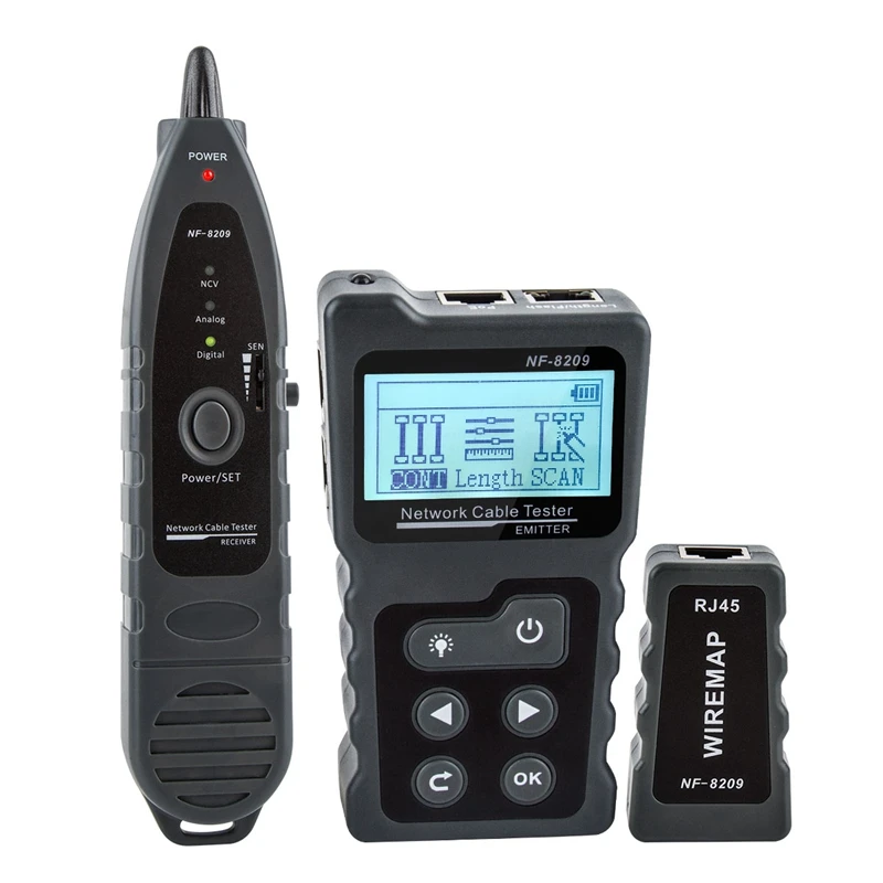 NOYAFA NF-8209 LCD Display Measure Length Lan Cable POE Wire Checker Cat5 Cat6 Lan Test Tool Scan Cable Wiremap Tester
NOYAFA NF-8209 LCD Display Measure Length Lan Cable POE Wire Checker Cat5 Cat6 Lan Test Tool Scan Cable Wiremap Tester