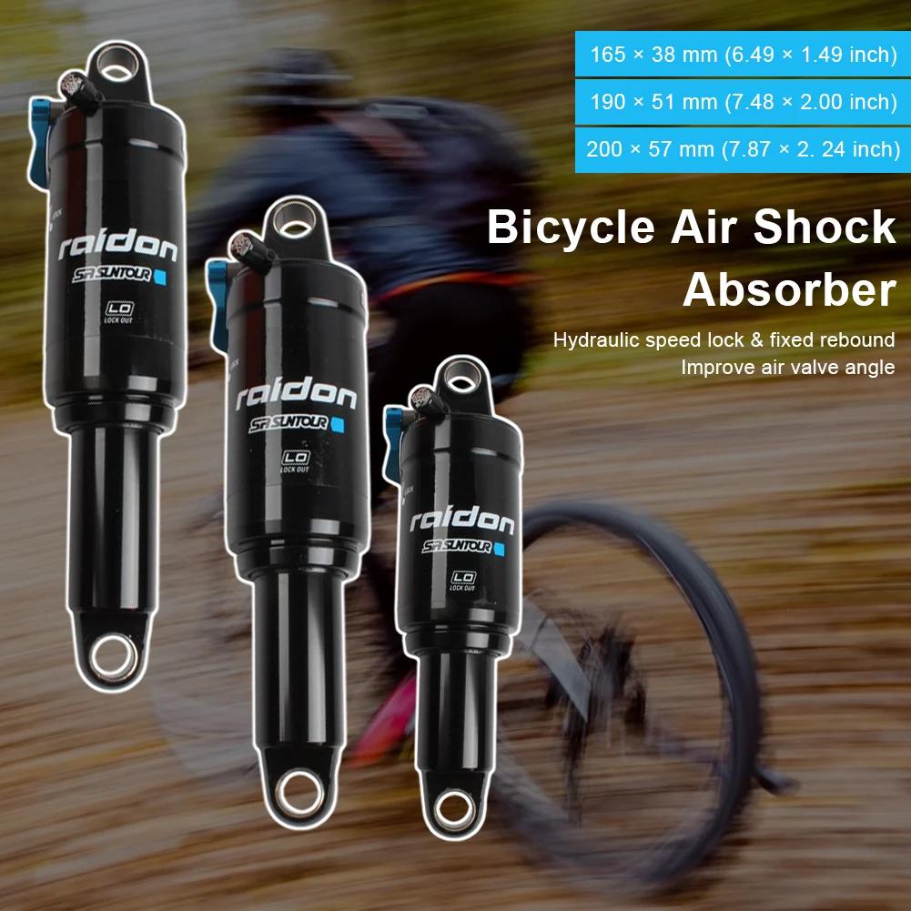 Mountain Bike Air Rear Shock 165mm 190mm 200mm With Lockout MTB Bicycle Suspension Air Shock Absorber For Mountain Cycling Acces
Mountain Bike Air Rear Shock 165mm 190mm 200mm With Lockout MTB Bicycle Suspension Air Shock Absorber For Mountain Cycling Acces