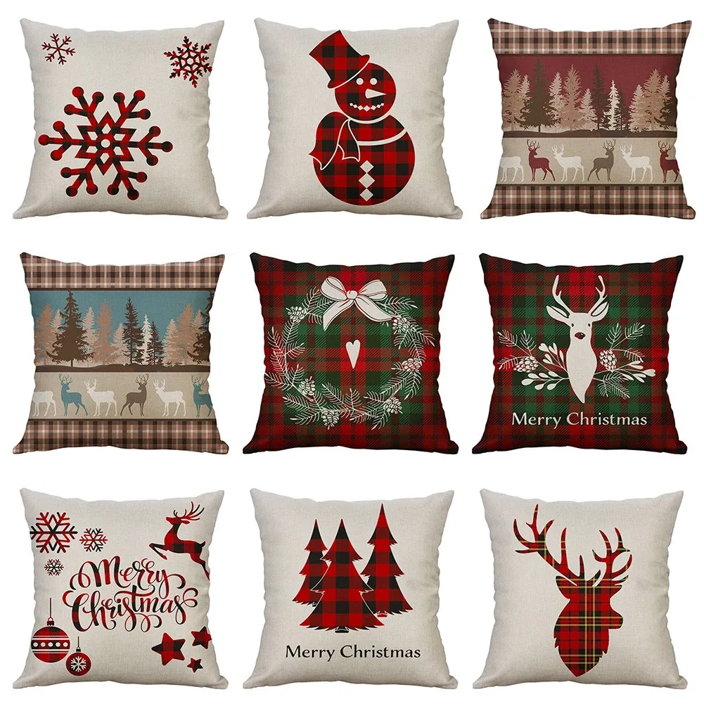 Christmas Linen Cushion Cover Simple Painting Printed Pillow Covers 45*45cm Xmas Decorations Elk Santa Snowman Pillowcase Hot
Christmas Linen Cushion Cover Simple Painting Printed Pillow Covers 45*45cm Xmas Decorations Elk Santa Snowman Pillowcase Hot