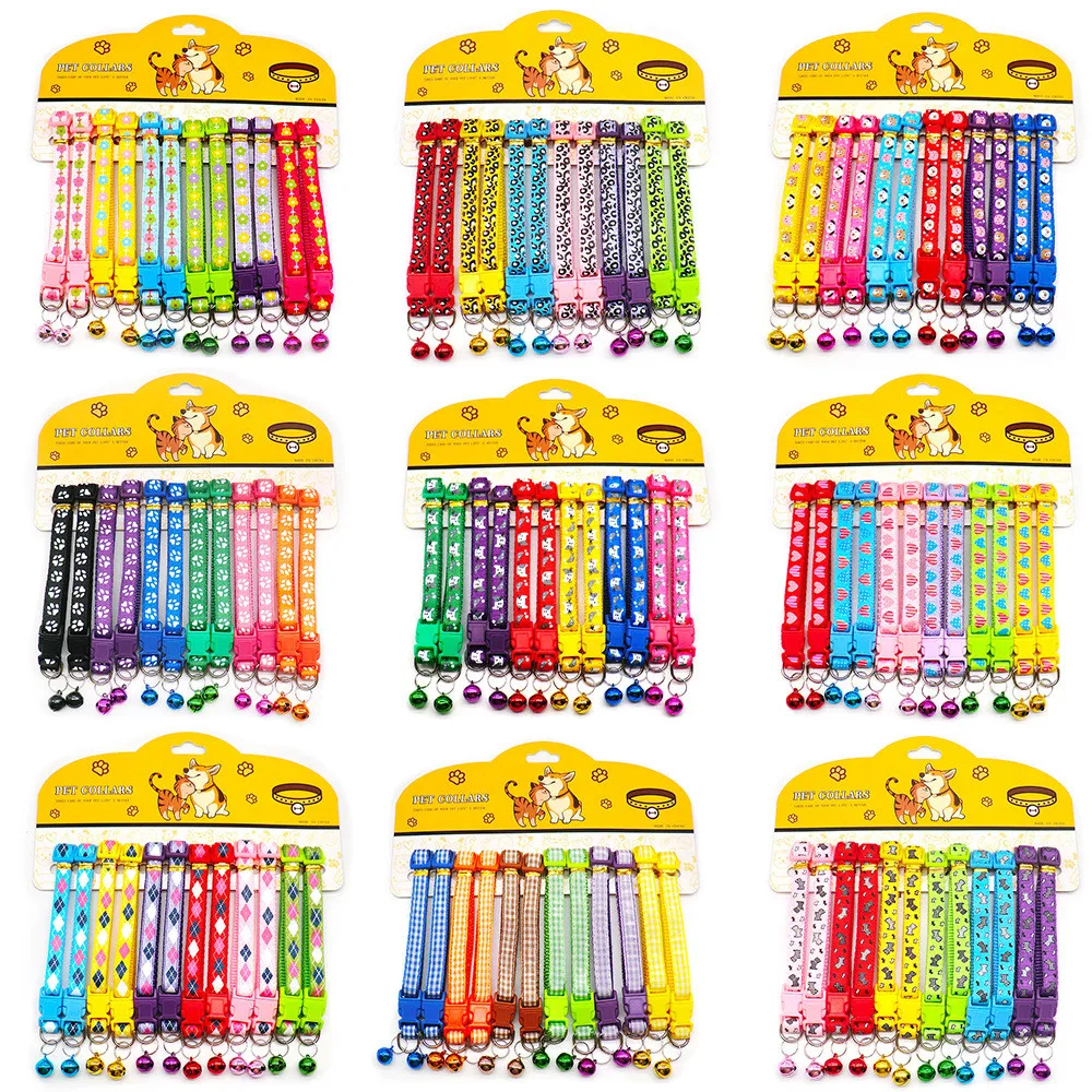 Cute Cat Bells Collars Printing Small Dog Cat Adjustable Neckband Various Styles of Pet Collars Pet Supplies 12PCS
Cute Cat Bells Collars Printing Small Dog Cat Adjustable Neckband Various Styles of Pet Collars Pet Supplies 12PCS