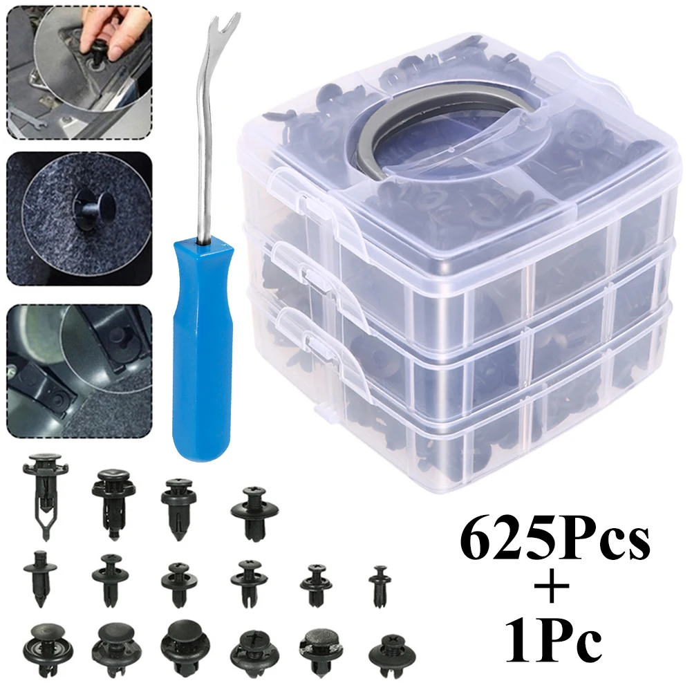 625PCS Car Auto Push Retainer Clips & Plastic Fasteners Set for GM Toyota Honda Auto Fastener Clip Universal Interior Accessorie
625PCS Car Auto Push Retainer Clips & Plastic Fasteners Set for GM Toyota Honda Auto Fastener Clip Universal Interior Accessorie