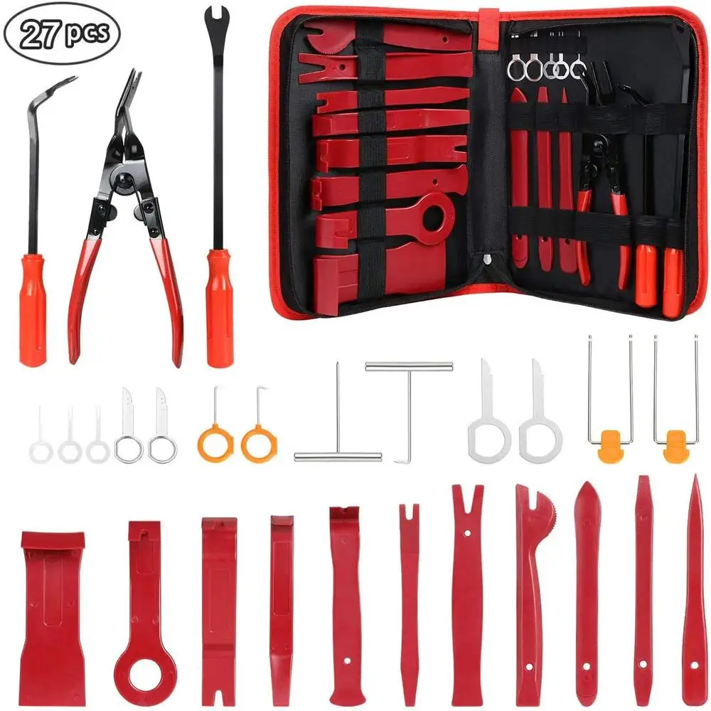 27-Piece Set Of Car Audio Disassembler For Car Modified And Disassembled Pry Plate Glue Buckle Door Nail Screwdriver Light Plier
27-Piece Set Of Car Audio Disassembler For Car Modified And Disassembled Pry Plate Glue Buckle Door Nail Screwdriver Light Plier