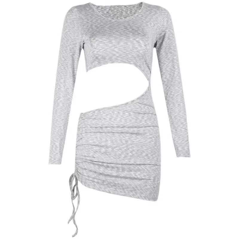 QWEEK Cut Out Mini Dress Bodycon Drawstring Sexy Long Sleeve Hollow Out Short Dresses for Women 2021 O-neck Sheath Outfits Woman
QWEEK Cut Out Mini Dress Bodycon Drawstring Sexy Long Sleeve Hollow Out Short Dresses for Women 2021 O-neck Sheath Outfits Woman