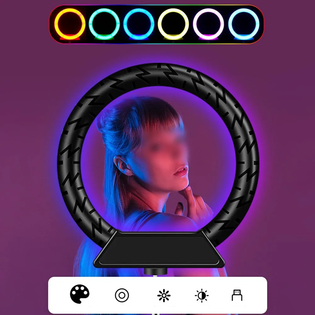 RGB Live Light Ring LED Net Red Fill Light Anchor Beauty Photographic Light Soft Light Energy-saving LED Tabs Fill Lights Lamp
RGB Live Light Ring LED Net Red Fill Light Anchor Beauty Photographic Light Soft Light Energy-saving LED Tabs Fill Lights Lamp