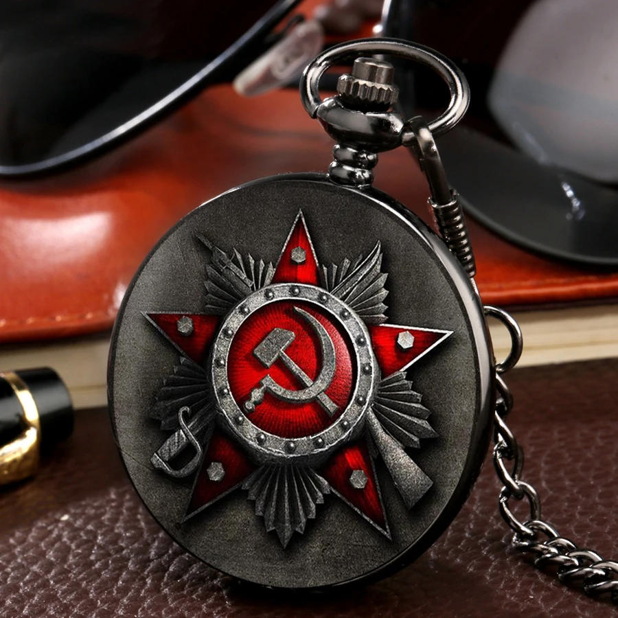 Retro CCCP Russia Soviet Union Russian Flag Hammer Badges Sickle Pocket Watch Design USSR Necklace Chain Gift for Men Women Kids
Retro CCCP Russia Soviet Union Russian Flag Hammer Badges Sickle Pocket Watch Design USSR Necklace Chain Gift for Men Women Kids