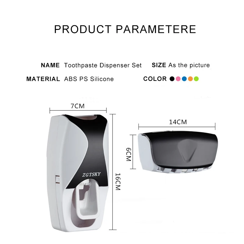 Automatic Toothpaste Dispenser Wall Mount Dust-proof Toothbrush Holder Wall Mount Storage Rack Bathroom Accessories Set Squeezer
Automatic Toothpaste Dispenser Wall Mount Dust-proof Toothbrush Holder Wall Mount Storage Rack Bathroom Accessories Set Squeezer