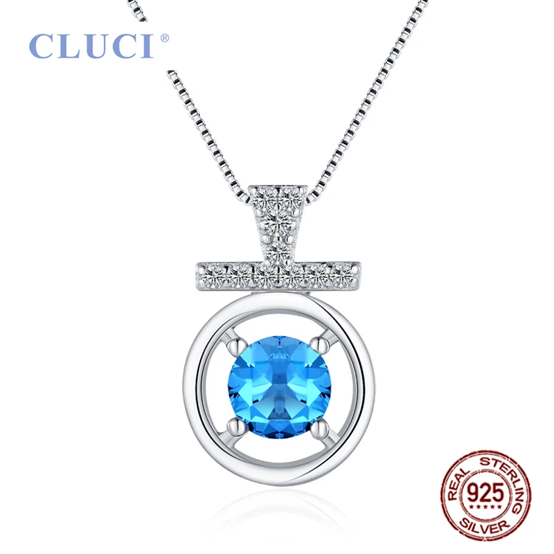 CLUCI Real Silver 925 Cute Round Pendant with Shining Blue Zircons Charms Jewelry Gift for Women DP019SB
CLUCI Real Silver 925 Cute Round Pendant with Shining Blue Zircons Charms Jewelry Gift for Women DP019SB