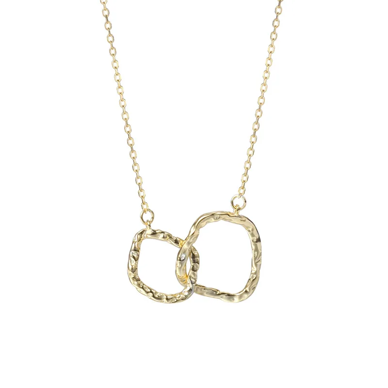 Vintage S925 Sterling Silver Gold Plated Geometric Circle Interlocking Double Ring Pendant Necklace Female Light Luxury Chain
Vintage S925 Sterling Silver Gold Plated Geometric Circle Interlocking Double Ring Pendant Necklace Female Light Luxury Chain