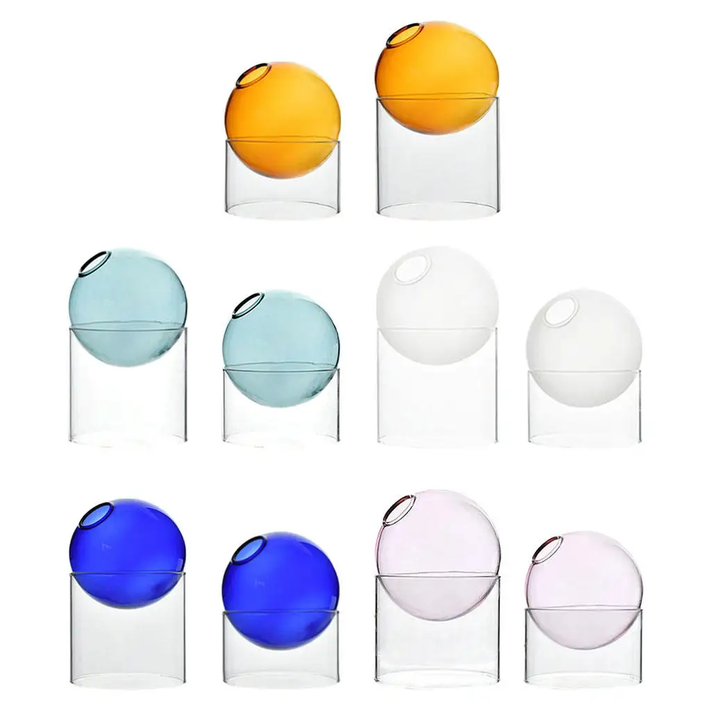 Round Glass Vase Potted Decoration Nordic Style Decorative Vase Hydroponic Terrarium Arrangement Container Flower Table Vase 
Round Glass Vase Potted Decoration Nordic Style Decorative Vase Hydroponic Terrarium Arrangement Container Flower Table Vase