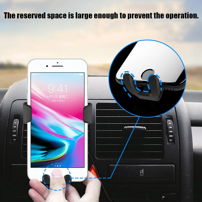 Car Gravity Cell Phone Mount Wireless Phone Charger Air Vent Clip Smartphone Bracket Support Fast Charge DQ-Drop
Car Gravity Cell Phone Mount Wireless Phone Charger Air Vent Clip Smartphone Bracket Support Fast Charge DQ-Drop