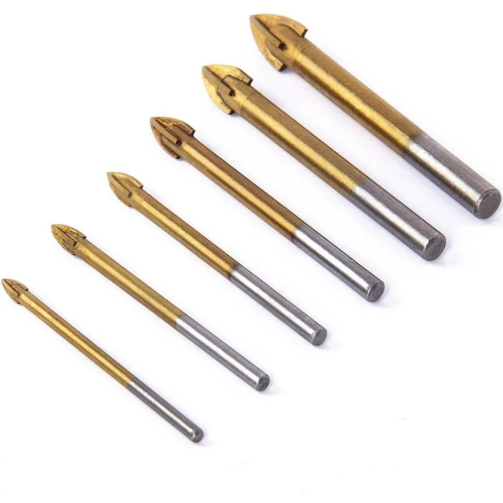 6 Pcs Titanium Coated Glass Drill Bit Set Alloy Carbide Point 4 Cutting Edges Tile & Glass Cross Spear Head Drill Bits 4-12MM
6 Pcs Titanium Coated Glass Drill Bit Set Alloy Carbide Point 4 Cutting Edges Tile & Glass Cross Spear Head Drill Bits 4-12MM