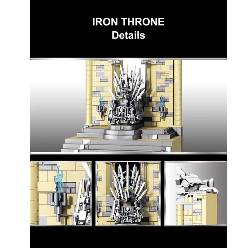 1146 PCS 18K-130 Iron Throne Assembled Bricks Sets Building Blocks DIY Creator Birthday Gifts for Kids Boys Friends
1146 PCS 18K-130 Iron Throne Assembled Bricks Sets Building Blocks DIY Creator Birthday Gifts for Kids Boys Friends