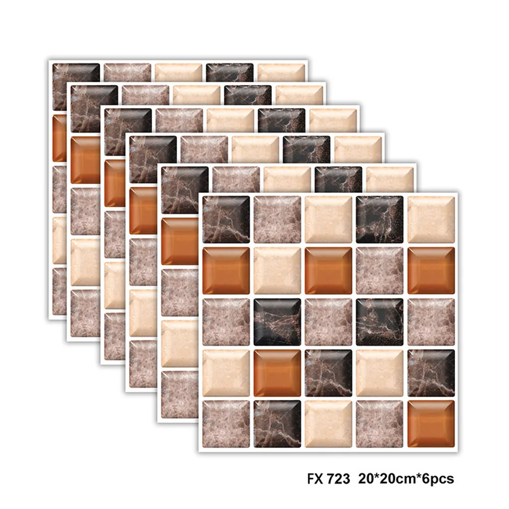 6PCS 20X20cm Mosaic Waterproof Sticker Wall Floor Tiles Bathroom Bedroom Self-Paste 3D Stereo Wall Stiker Home Decor
6PCS 20X20cm Mosaic Waterproof Sticker Wall Floor Tiles Bathroom Bedroom Self-Paste 3D Stereo Wall Stiker Home Decor