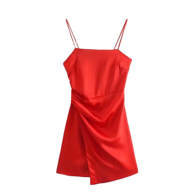 Women 2021 Summer Chic Fashion Solid Color Mini Dress Vintage Zipper Elastic Bust Thin Straps Female Dresses Vestidos Mujer
Women 2021 Summer Chic Fashion Solid Color Mini Dress Vintage Zipper Elastic Bust Thin Straps Female Dresses Vestidos Mujer