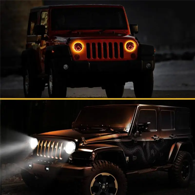 7 Inch Led H4 Round 7'' Headlights with Yellow & White Angel Eye for Jeep Wrangler Lada Niva 4x4 150w Motorcycle Headlight Bulbs
7 Inch Led H4 Round 7'' Headlights with Yellow & White Angel Eye for Jeep Wrangler Lada Niva 4x4 150w Motorcycle Headlight Bulbs