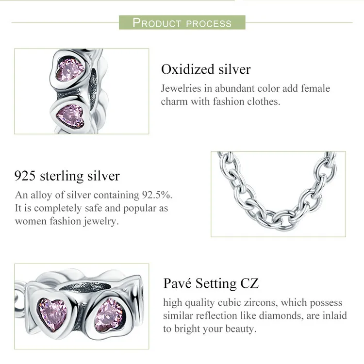 925 Sterling Silver Sweet Inspiration Pink Heart Safety Chain Stopper fit Pendant original pan Bracelet women Charm DIY Jewelry
925 Sterling Silver Sweet Inspiration Pink Heart Safety Chain Stopper fit Pendant original pan Bracelet women Charm DIY Jewelry