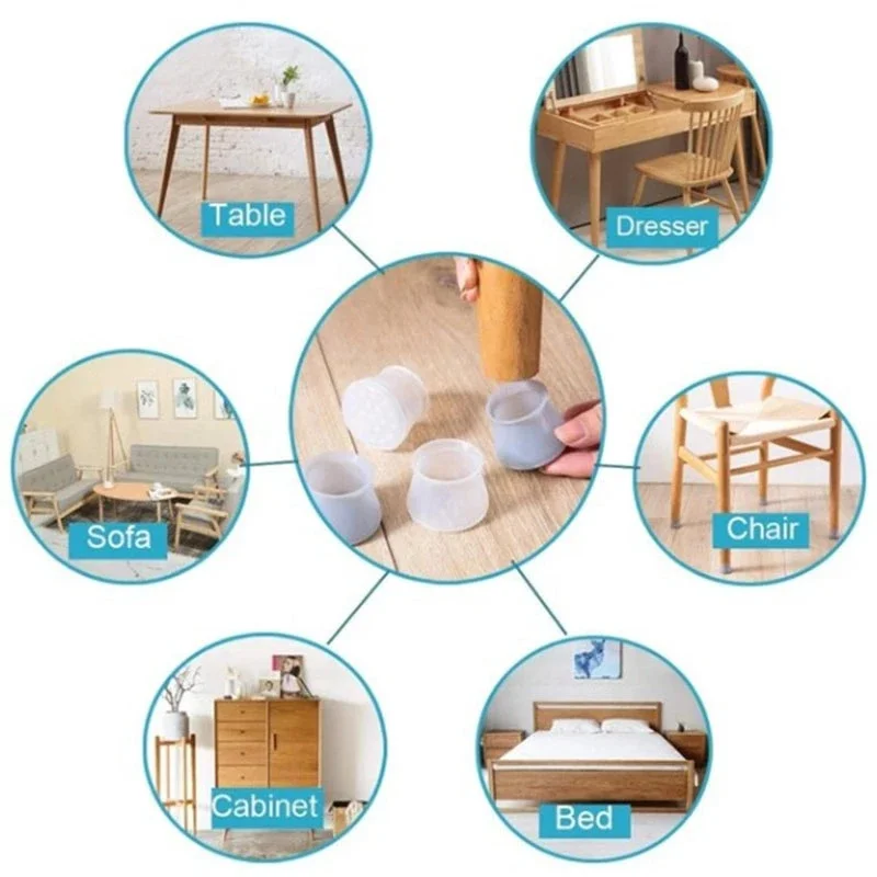 8/12/32PCS Table Chair Leg Silicone Cap Pad Furniture Rubber Feet Cover Floor Protector Non-Slip Mat Caps Foot Protection
8/12/32PCS Table Chair Leg Silicone Cap Pad Furniture Rubber Feet Cover Floor Protector Non-Slip Mat Caps Foot Protection