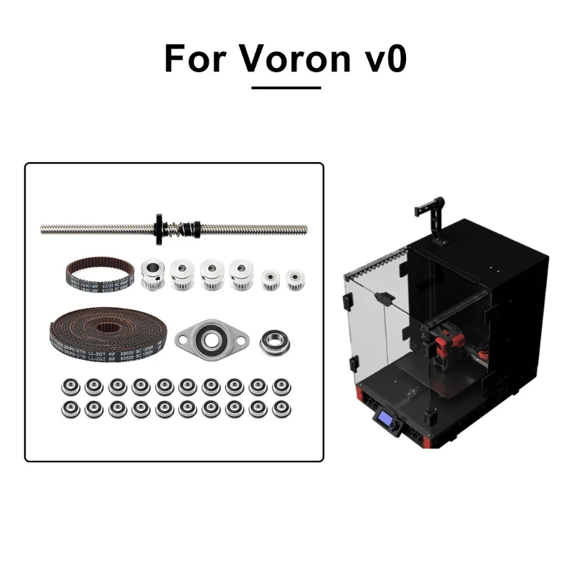 1 Set Belt Drive Kit F688 Bearing Synchronous Wheel for Voron V0 GT2 3D Printer 
1 Set Belt Drive Kit F688 Bearing Synchronous Wheel for Voron V0 GT2 3D Printer
