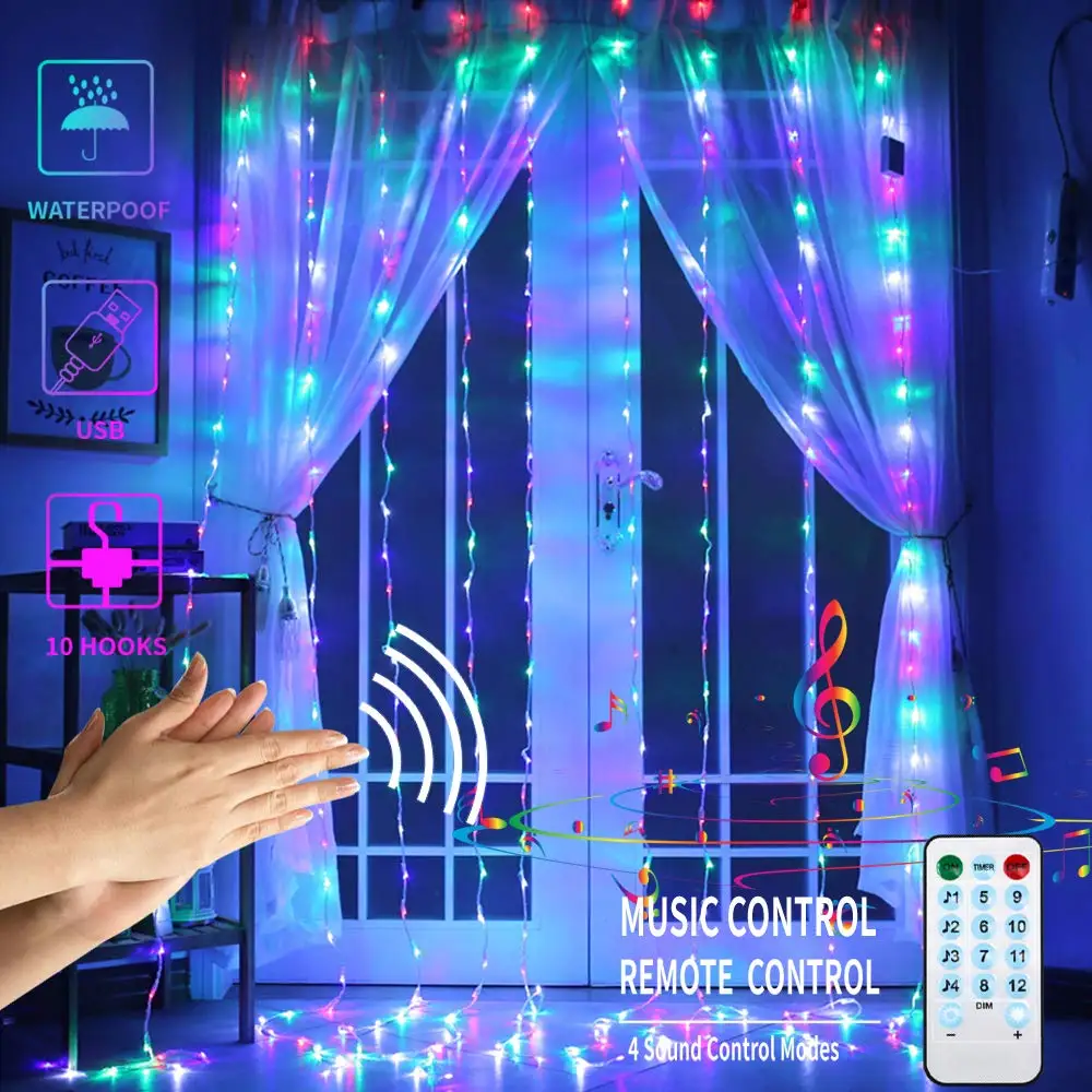 3Mx3M Garland Curtain Lights Room New Year'S Wedding Christmas Decorations Lights Led Fairy String Lights For Party Holiday
3Mx3M Garland Curtain Lights Room New Year'S Wedding Christmas Decorations Lights Led Fairy String Lights For Party Holiday