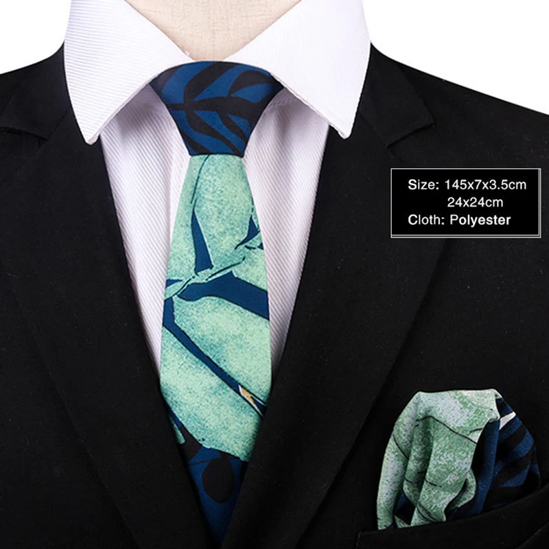 Новый дизайн 7 см зеленый коричневый Карманный квадратный и галстук мужской