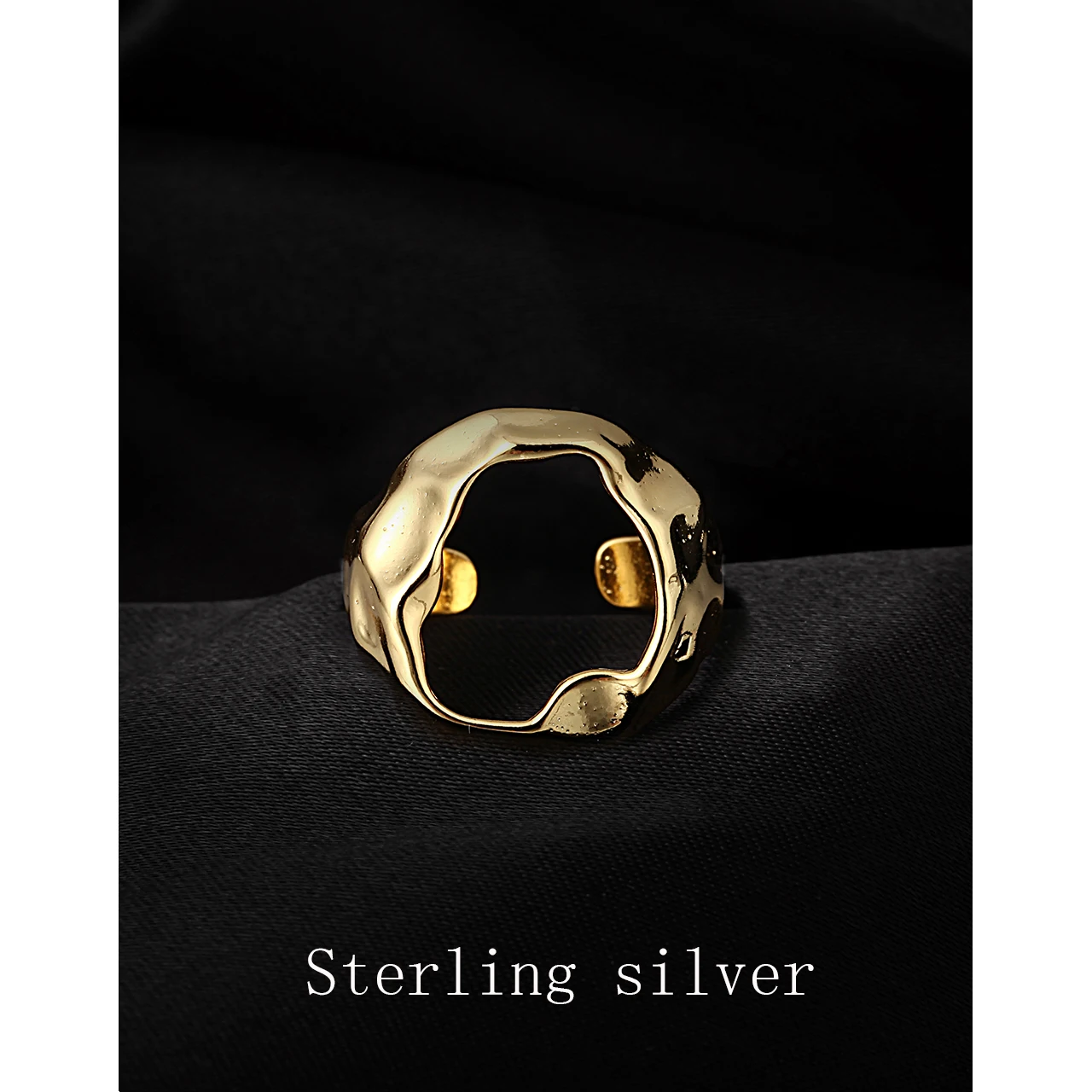 

Minimalist Irregular Hollow Ellipse Gold Silver Color Geometric Ring for Women Open Rings 925 Sterling Silver for Women Ring