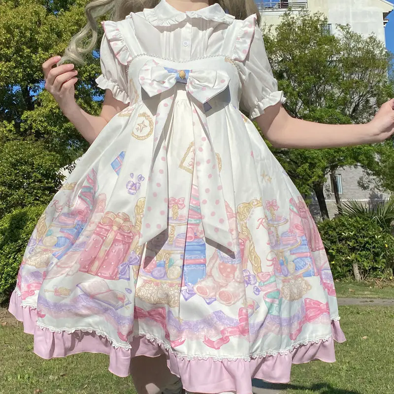 Japanese Kawaii Cute Dress Woman Soft Vintage Daily Sweet Lace Princess Lolita Sleeveless Soft Girls Gothic Dress
Japanese Kawaii Cute Dress Woman Soft Vintage Daily Sweet Lace Princess Lolita Sleeveless Soft Girls Gothic Dress