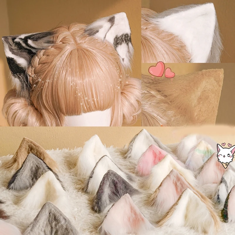 Sweet Cat Ears Headbands Handmade Faux Fur Plush Hairband Women's Hair Hoop Accessorie for Anime Party Costume Cosplay
Sweet Cat Ears Headbands Handmade Faux Fur Plush Hairband Women's Hair Hoop Accessorie for Anime Party Costume Cosplay