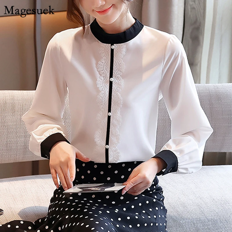 Autumn Long Sleeve Top Women 2021 Korean Style Elegant White Chiffon Blouse Women 2021 Office Button Up Shirt Women Blusas 10666
Autumn Long Sleeve Top Women 2021 Korean Style Elegant White Chiffon Blouse Women 2021 Office Button Up Shirt Women Blusas 10666