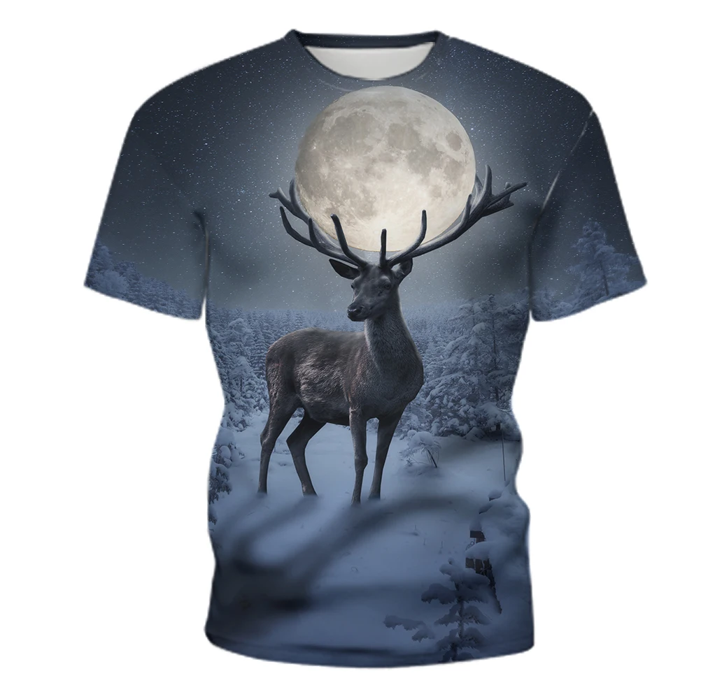 2021 Summer New Men's T-shirt 3D Animal Deer Graphic Print T-shirt Youth Children Casual Round Neck Hip Hop Short Sleeve top
2021 Summer New Men's T-shirt 3D Animal Deer Graphic Print T-shirt Youth Children Casual Round Neck Hip Hop Short Sleeve top