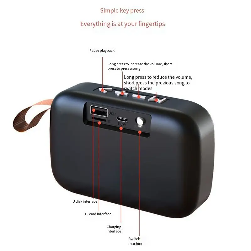 Bluetooth Speaker Portable Wireless Loudspeaker Sound 3D Stereo Music Surround Better Bass Outdoor Player Support FM TF Card
Bluetooth Speaker Portable Wireless Loudspeaker Sound 3D Stereo Music Surround Better Bass Outdoor Player Support FM TF Card