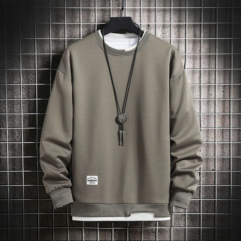 Mens Casual Sweatshirts Hoodie Men Fake Two Pieces Multi Color O-Neck Fashion Harajuku Style Male Sweatshirt 2021 New
Mens Casual Sweatshirts Hoodie Men Fake Two Pieces Multi Color O-Neck Fashion Harajuku Style Male Sweatshirt 2021 New