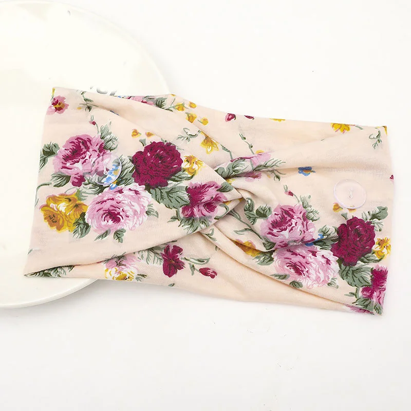 Women Printed Wide Headband With Button Mask Holder Wear Ear Protection Fashion Quick-drying Sweat Hair Band Hair Accessories
Women Printed Wide Headband With Button Mask Holder Wear Ear Protection Fashion Quick-drying Sweat Hair Band Hair Accessories