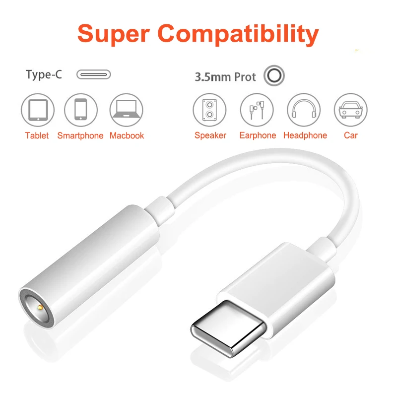 1 шт. type C 3 5 Jack кабель для наушников USB до мм AUX адаптер huawei P30 P20 Pro LeEco Le 2 Max