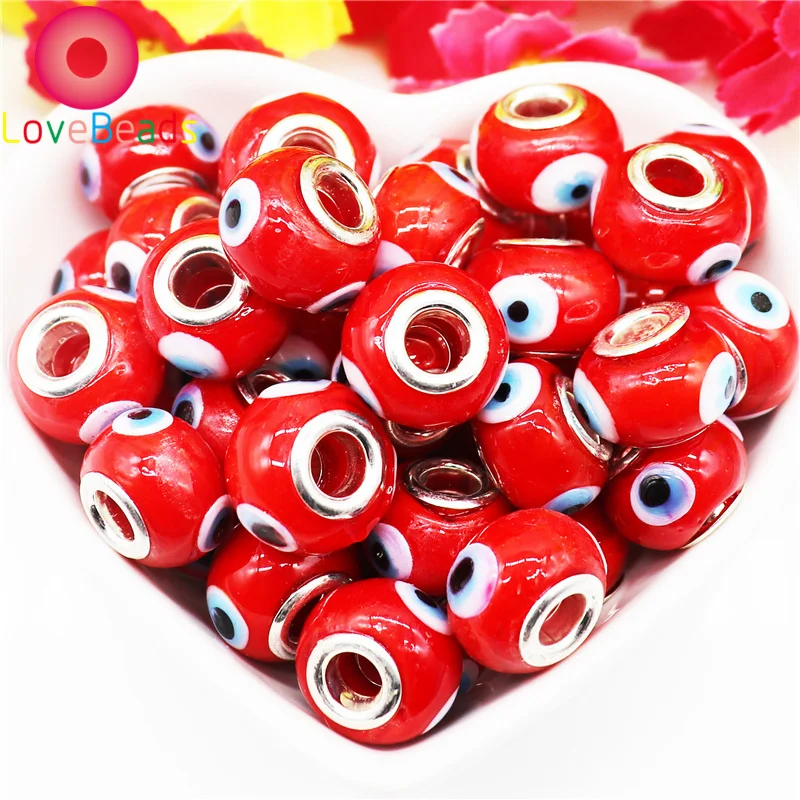 10Pcs 16x10mm Red Color Evil Eye Lampwork Murano Big Hole Glass Beads Fit European Pandora Bracelet Chain Necklace Jewelry Gift
10Pcs 16x10mm Red Color Evil Eye Lampwork Murano Big Hole Glass Beads Fit European Pandora Bracelet Chain Necklace Jewelry Gift