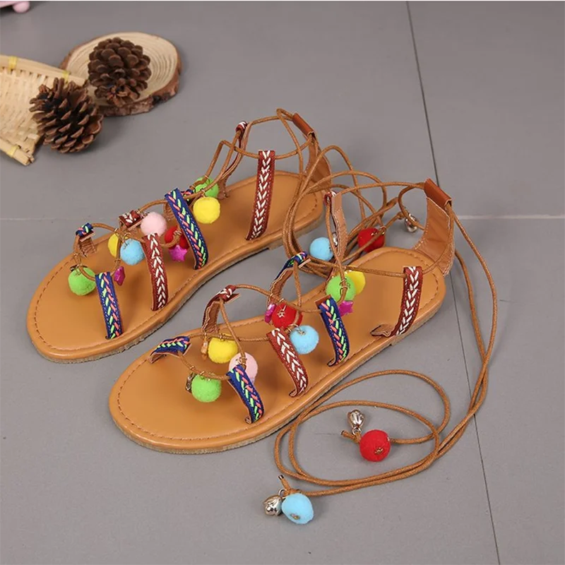 

Fashion Women Flat Sandals cross strap thong sandalias Ladies Sandals Open Toe Slipper Bohemia Beach Shoes