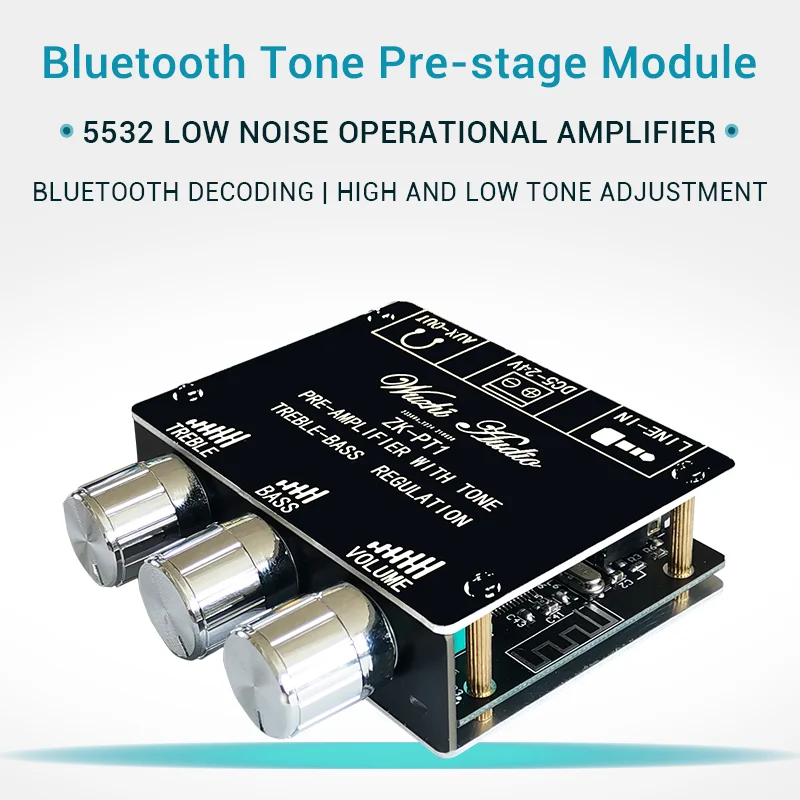 ZK-PT1 Bluetooth 5 0 аудиоприемник декодер Стерео тональная плата регулятор громкости