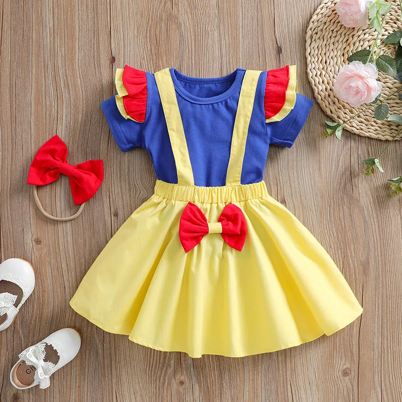 Summer Baby Girls Clothes 3pcs Set Lovely Kid Little Flying Sleeve Shirt Suspender Skirt Bow Hair Band For Children Outfits 4-9Y
Summer Baby Girls Clothes 3pcs Set Lovely Kid Little Flying Sleeve Shirt Suspender Skirt Bow Hair Band For Children Outfits 4-9Y