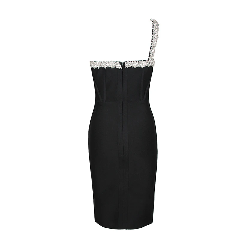 Sexy Black Slim Diamonds Dress For Women Diagonal Collar Sleeveless High Waist Bodycon Mini Dresses Female 2021 New
Sexy Black Slim Diamonds Dress For Women Diagonal Collar Sleeveless High Waist Bodycon Mini Dresses Female 2021 New