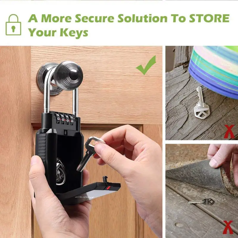 New Combination Lock Box Key Storage Lock Box 4-Digit Combination Lock Waterproof Indoor/Outdoor
New Combination Lock Box Key Storage Lock Box 4-Digit Combination Lock Waterproof Indoor/Outdoor