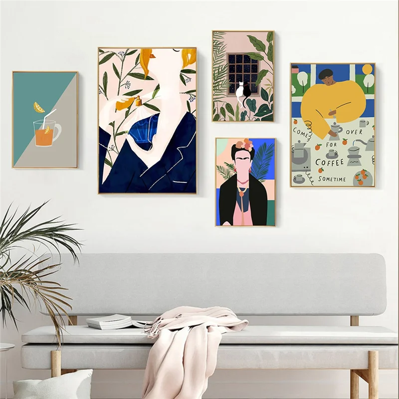 Abstract Vintage Fashion Woman Poster Nordic Cat Plants Wall Art Canvas Painting Boho Trendy Pictures for Living Room Home Decor
Abstract Vintage Fashion Woman Poster Nordic Cat Plants Wall Art Canvas Painting Boho Trendy Pictures for Living Room Home Decor